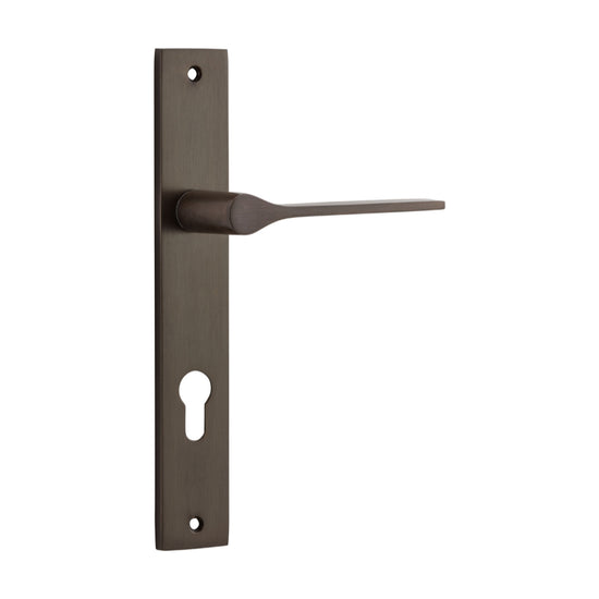 Door Lever Como Rectangular Euro Signature Brass CTC85mm H240xW38xP59mm in Signature Brass