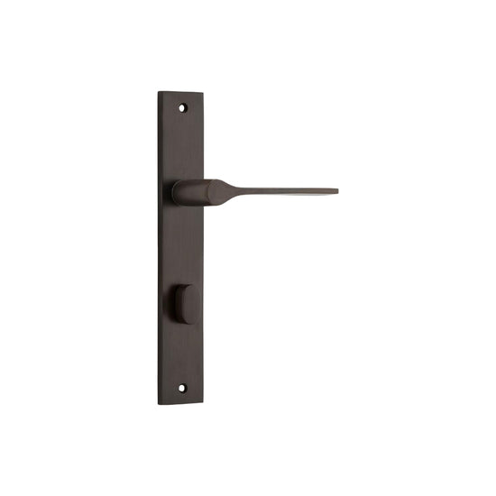 Door Lever Como Rectangular Privacy Signature Brass CTC85mm H240xW38xP59mm in Signature Brass