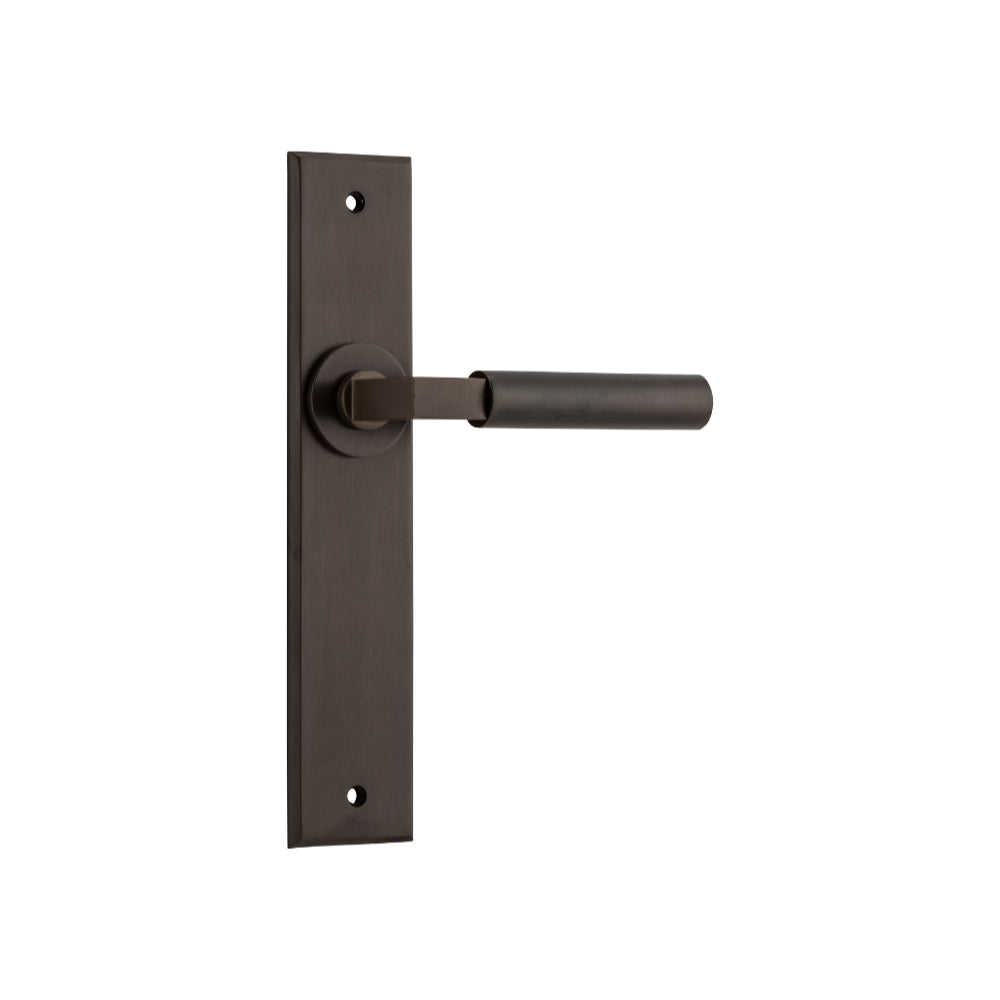 Door Lever Berlin Chamfered Latch Signature Brass H240xW50xP59mm in Signature Brass