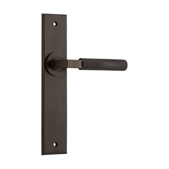 Door Lever Brunswick Chamfered Latch Signature Brass H240xW50xP60mm in Signature Brass