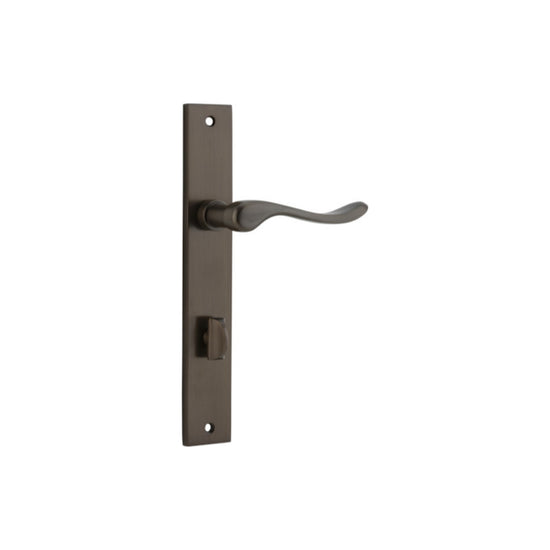 Door Lever Stirling Rectangular Privacy Pair Signature Brass CTC85mm H240xW38xP64mm in Signature Brass