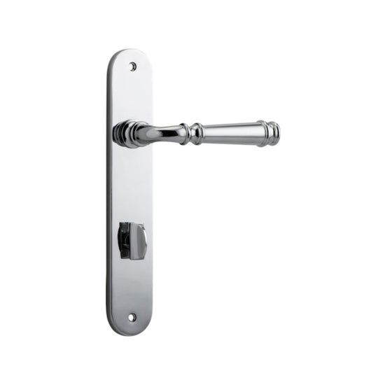 Door Lever Verona Oval Privacy Polished Chrome CTC85mm H237xW50xP59mm in Polished Chrome