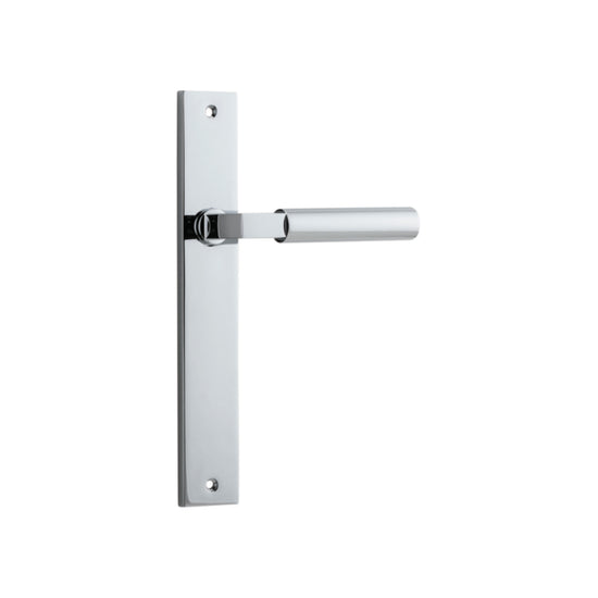 Door Lever Berlin Rectangular Latch Polished Chrome H240xW38xP57mm in Polished Chrome