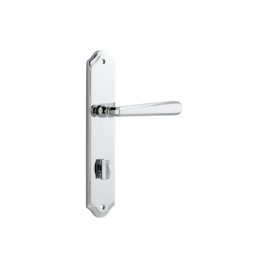 Door Lever Copenhagen Shouldered Privacy Pair Polished Chrome CTC85mm H250xW48xP61mm in Polished Chrome