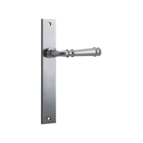 Door Lever Verona on Long Backplate Brushed Chrome H237xW50xP59mm in Brushed Chrome