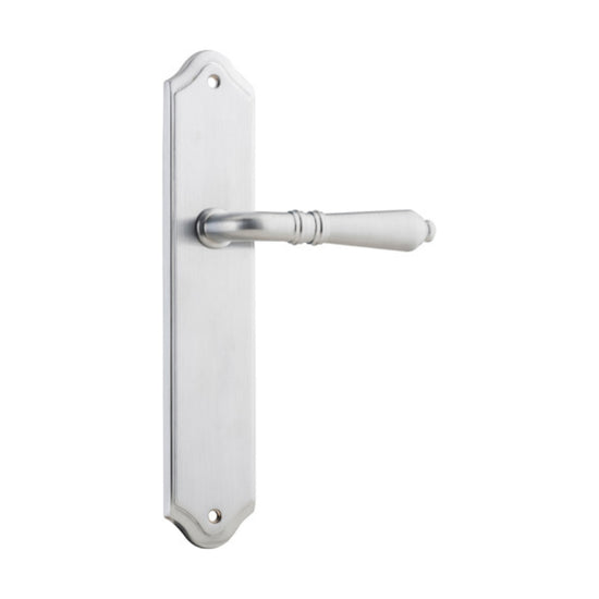 Door Lever Sarlat Shouldered Latch Brushed Chrome H250xW48xP57mm in Brushed Chrome