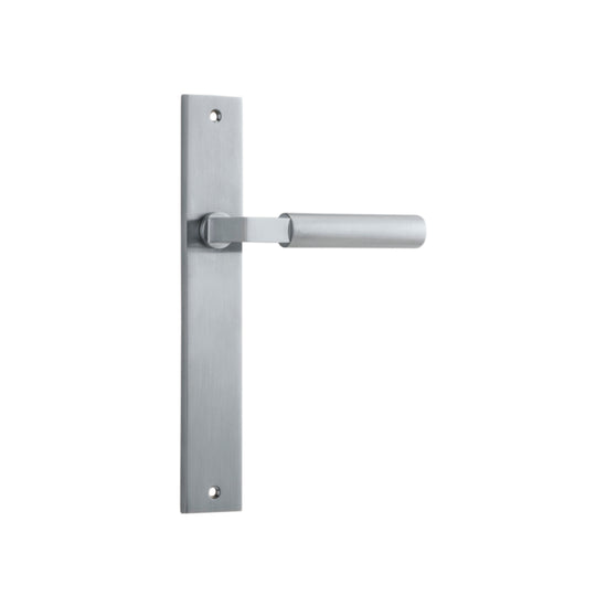 Door Lever Berlin Rectangular Latch Brushed Chrome H240xW38xP57mm in Brushed Chrome