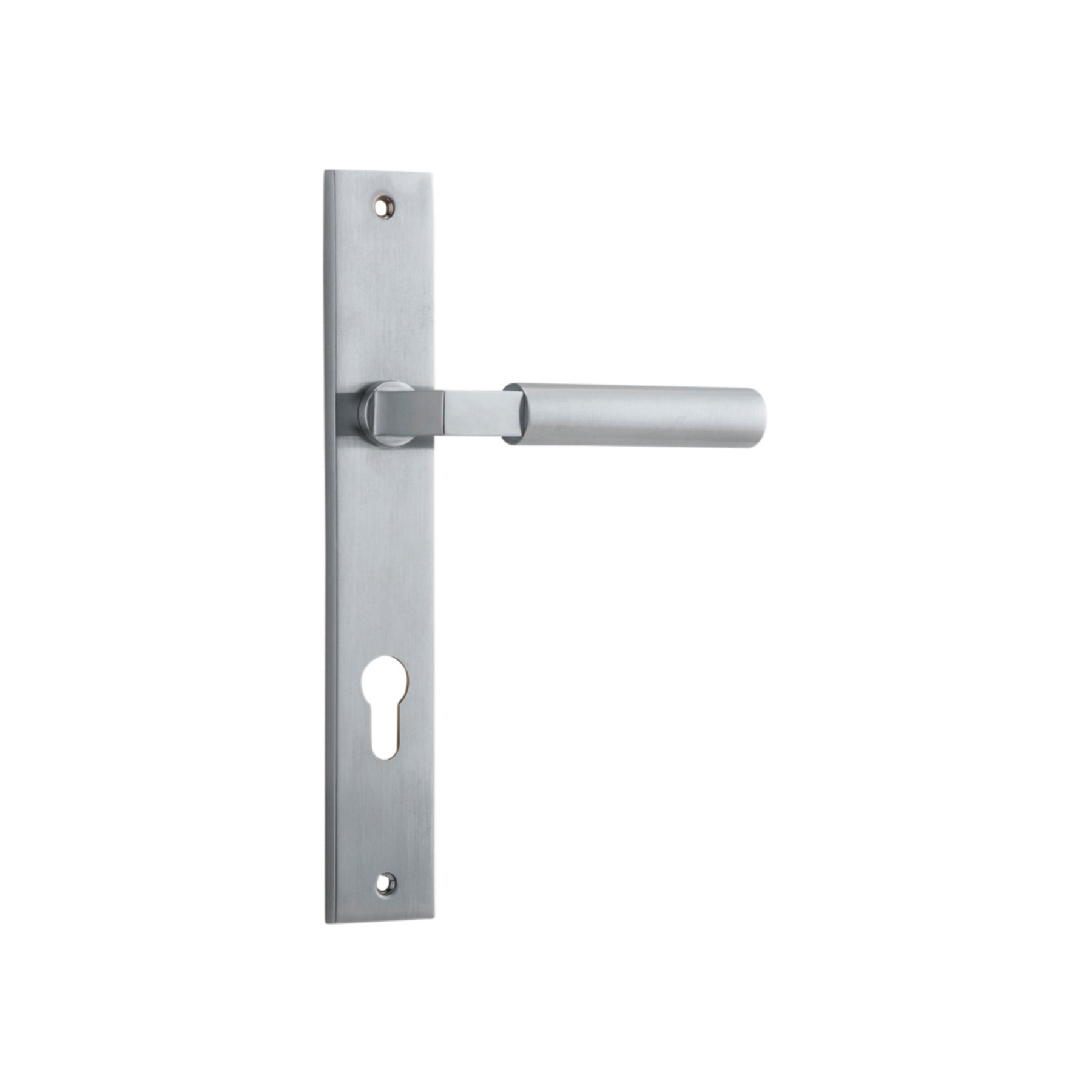 Door Lever Berlin Rectangular Euro Brushed Chrome CTC85mm H240xW38xP57mm in Brushed Chrome