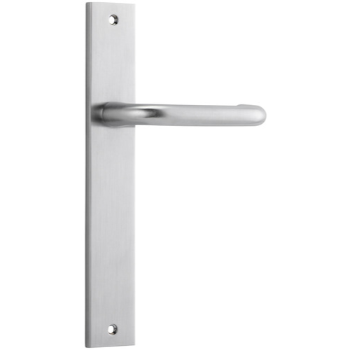 Door Lever Oslo on Long Backplate Brushed Chrome H237xW50xP57mm in Brushed Chrome