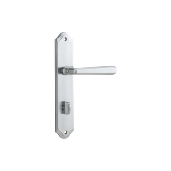 Door Lever Copenhagen Shouldered Privacy Pair Brushed Chrome CTC85mm H250xW48xP61mm in Brushed Chrome