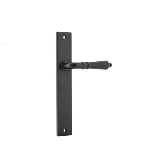 Door Lever Sarlat on Long Backplate Matt Black H240xW38xP55mm in Matt Black