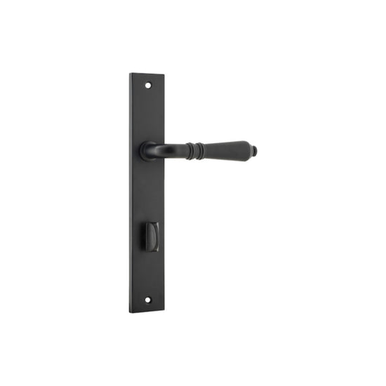 Door Lever Sarlat Rectangular Privacy Matt Black CTC85mm H240xW38xP55mm in Matt Black