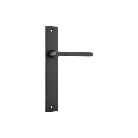 Door Lever Baltimore on Long Backplate Matt Black H240xW38xP55mm in Matt Black