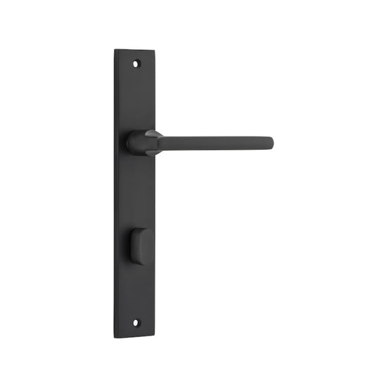 Door Lever Baltimore Rectangular Privacy Matt Black CTC85mm H240xW38xP55mm in Matt Black