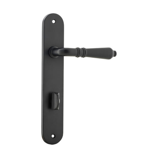 Door Lever Sarlat Oval Privacy Matt Black CTC85mm H230xW40xP55mm in Matt Black