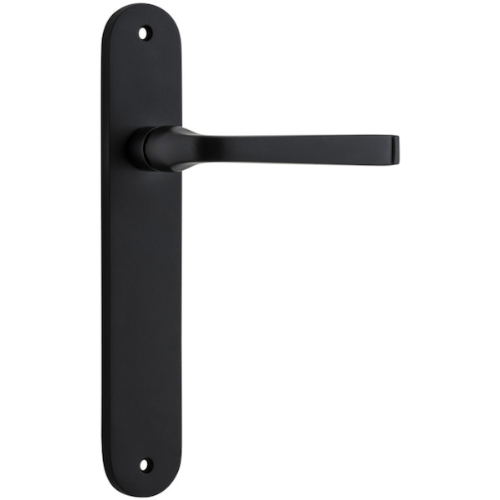 Door Lever Annecy Oval Latch Matt Black H230xW40xP62mm in Matt Black