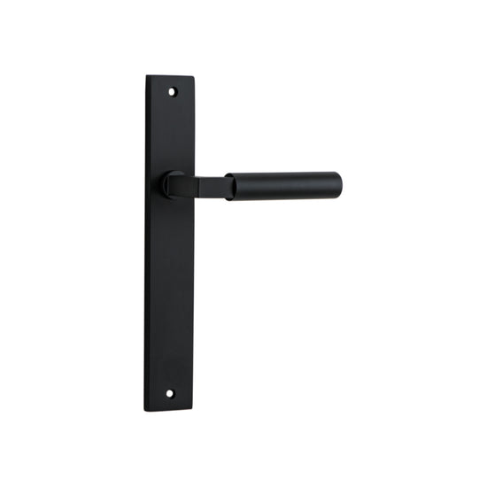 Door Lever Berlin Rectangular Latch Matt Black H240xW38xP57mm in Matt Black