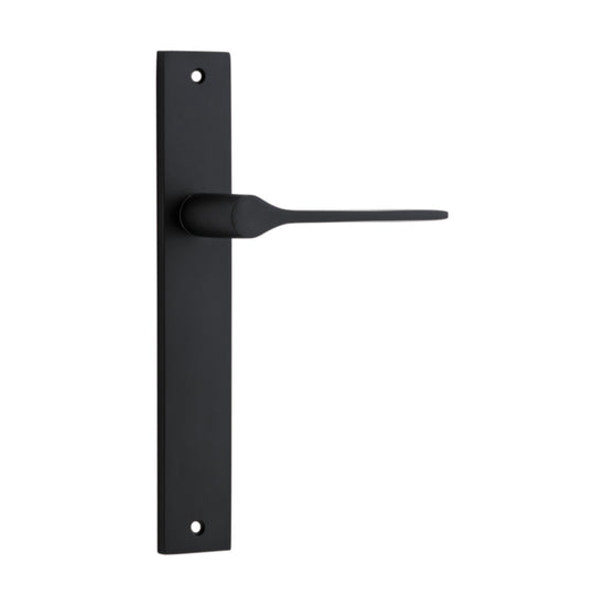 Door Lever Como Rectangular Latch Matt Black H240xW38xP59mm in Matt Black