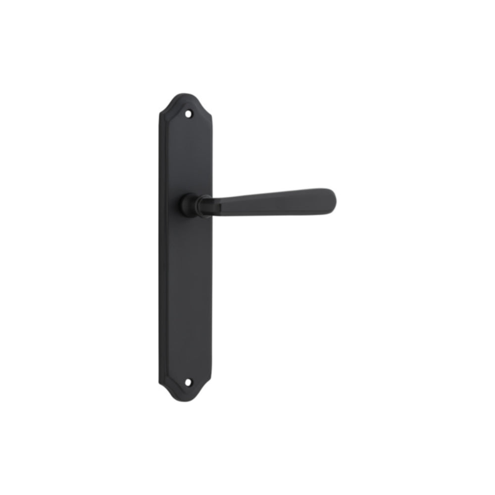 Door Lever Copenhagen Shouldered Latch Pair Matt Black H250xW48xP61mm in Matt Black