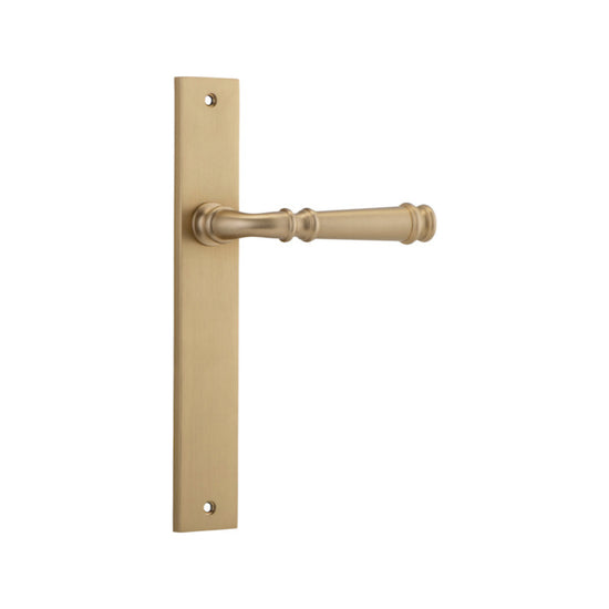 Door Lever Verona on Long Backplate Brushed Brass H237xW50xP59mm in Brushed Brass