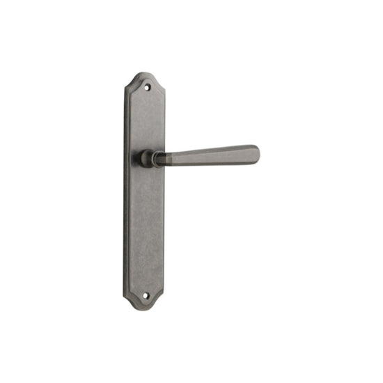 Door Lever Copenhagen Shouldered Latch Pair Distressed Nickel H250xW48xP61mm in Distressed Nickel