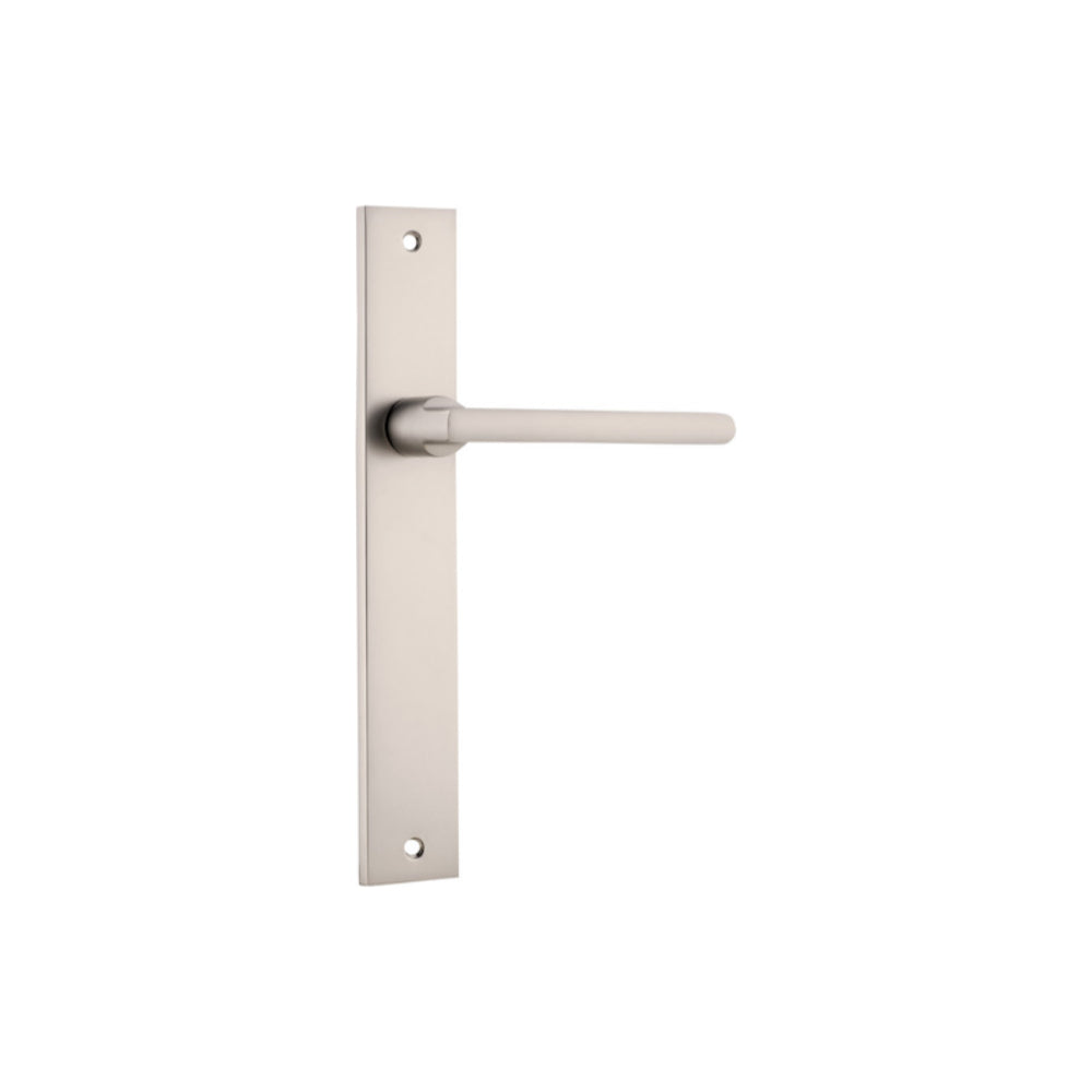 Door Lever Baltimore on Long Backplate Satin Nickel H240xW38xP55mm in Satin Nickel