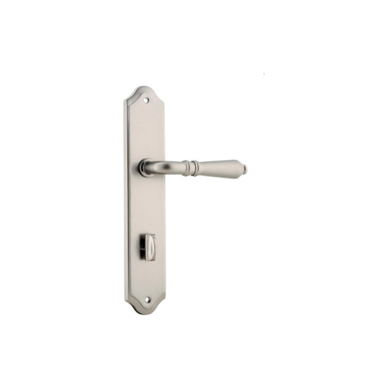 Door Lever Sarlat Shouldered Privacy Satin Nickel CTC85mm H250xW48xP57mm in Satin Nickel