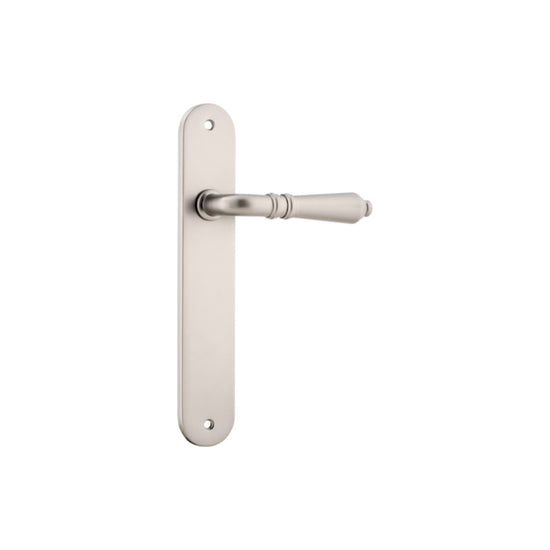 Door Lever Sarlat Oval Latch Satin Nickel H230xW40xP55mm in Satin Nickel