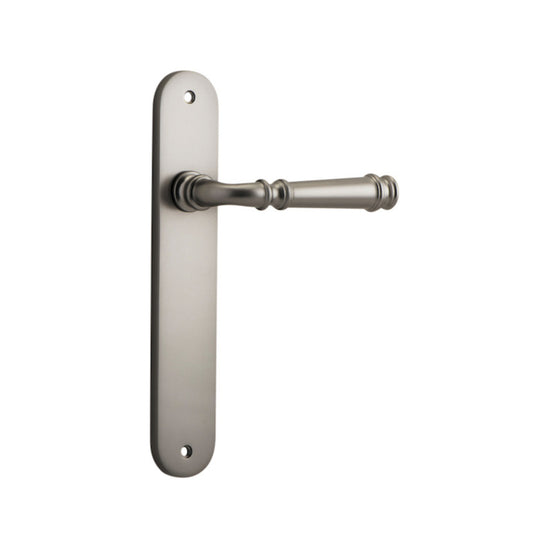 Door Lever Verona Oval Latch Satin Nickel H237xW50xP59mm in Satin Nickel