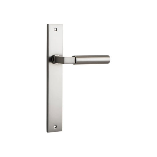 Door Lever Berlin Rectangular Latch Satin Nickel H240xW38xP57mm in Satin Nickel