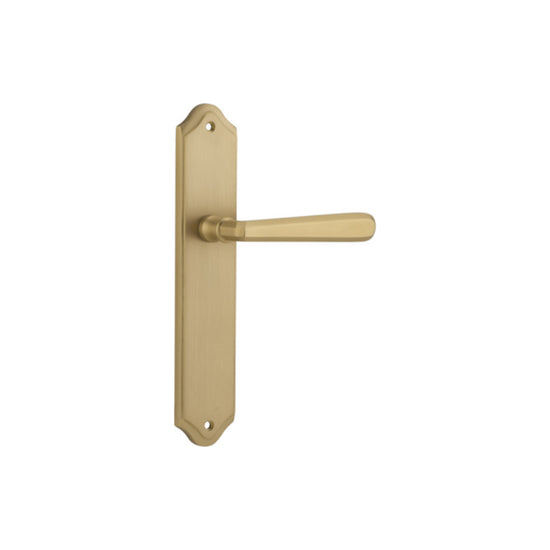 Door Lever Copenhagen Shouldered Latch Pair Brushed Brass H250xW48xP61mm in Brushed Brass