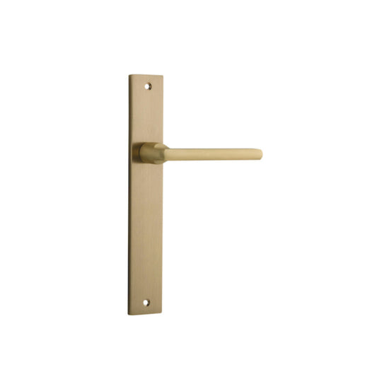 Door Lever Baltimore on Long Backplate Brushed Brass H237xW50xP55mm in Brushed Brass