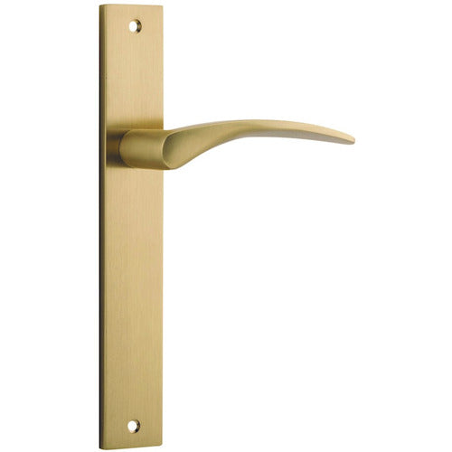 Door Lever Oxford on Long Backplate Brushed Brass H237xW50xP60mm in Brushed Brass