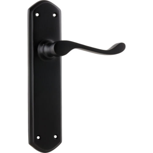 Door Lever Windsor Latch Pair Matt Black H200xP60xW45mm in Matt Black