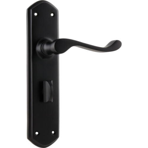 Door Lever Windsor Privacy Pair Matt Black H200xP60xW45mm in Matt Black