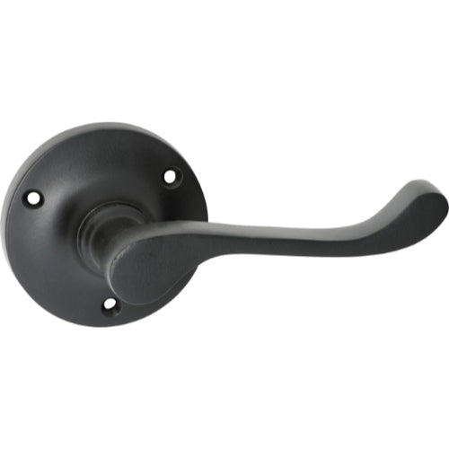 Door Lever Victorian Round Rose Pair Matt Black D63xP58mm

(Latch/Lock Sold Separately) in Matt Black