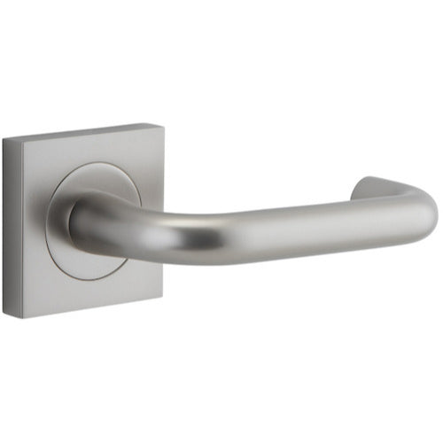 Door Lever Oslo Square Rose Pair Satin Nickel H52xW52xP57mm

(Latch/Lock Sold Separately) in Satin Nickel