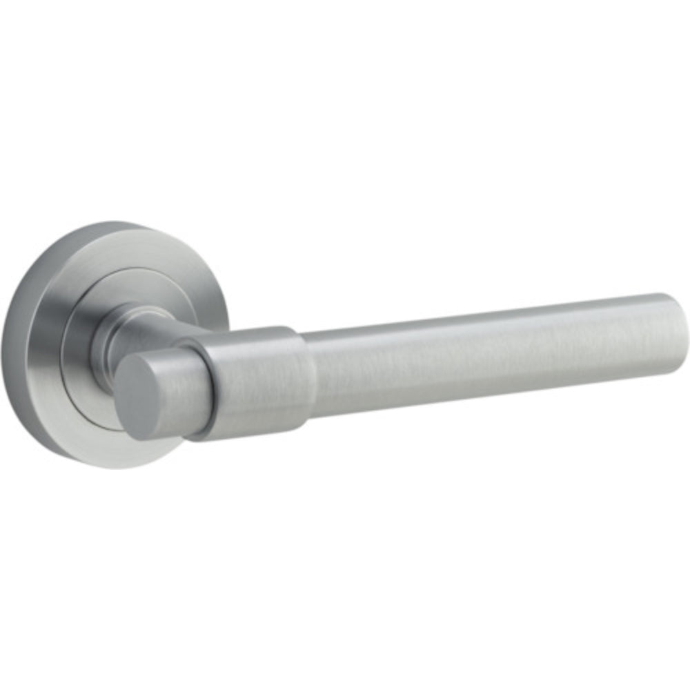 Door Lever Helsinki Round Rose Brushed Chrome D52xP44mm

(Latch/Lock Sold Separately) in Brushed Chrome