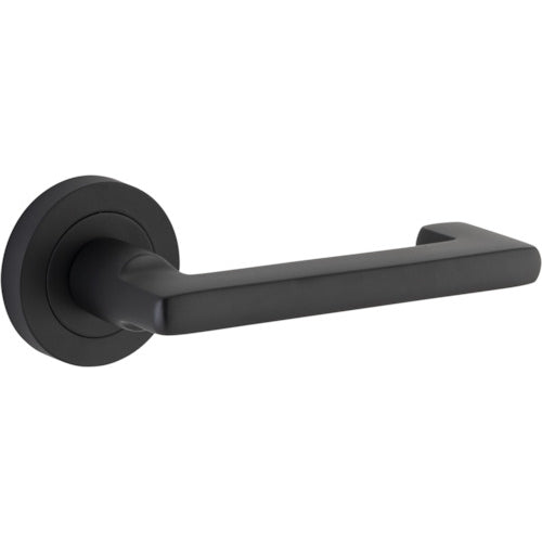 Door Lever Baltimore Return Round Rose Matt Black D52xP58mm

(Latch/Lock Sold Separately) in Matt Black