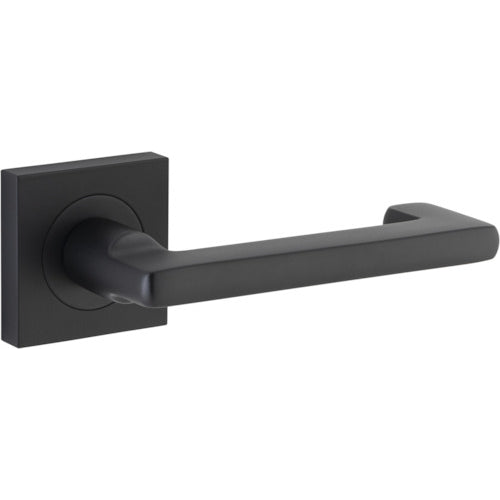 Door Lever Baltimore Return Square Rose Matt Black H52xW52xP58mm

(Latch/Lock Sold Separately) in Matt Black