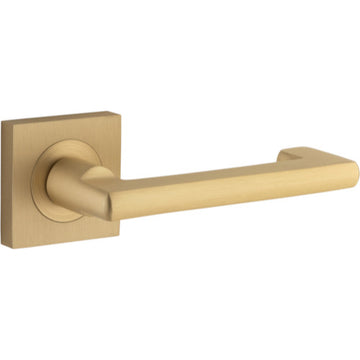 Door Lever Baltimore Return Square Rose Brushed Brass H52xW52xP58mm

(Latch/Lock Sold Separately) in Brushed Brass