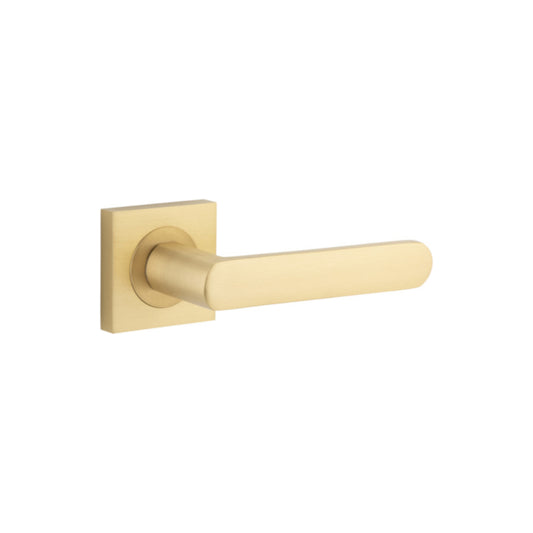 Door Lever Osaka Square Rose Brushed Brass H52xW52xP55mm

(Latch/Lock Sold Separately) in Brushed Brass