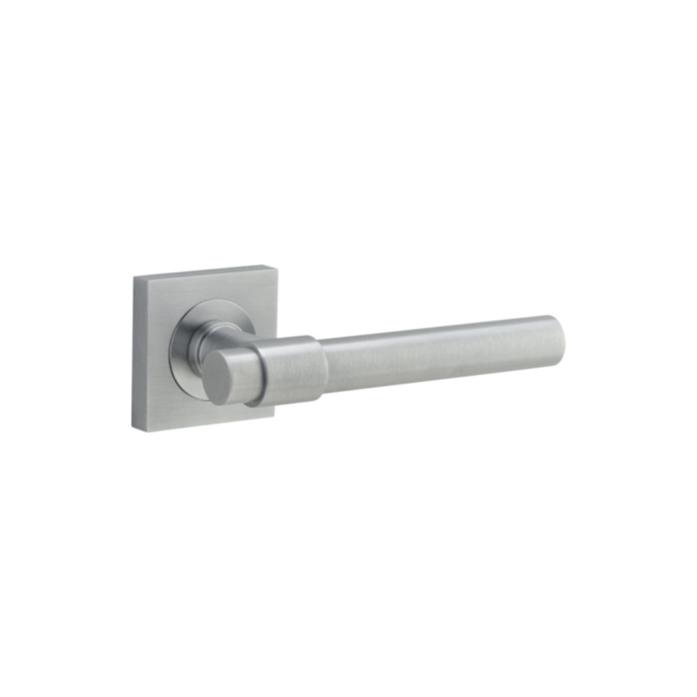 Door Lever Helsinki Square Rose Brushed Chrome H52xW52xP44mm

(Latch/Lock Sold Separately) in Brushed Chrome