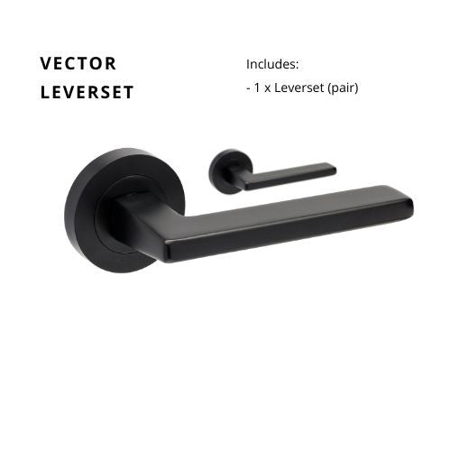 Vector Round Rose Leverset in Black