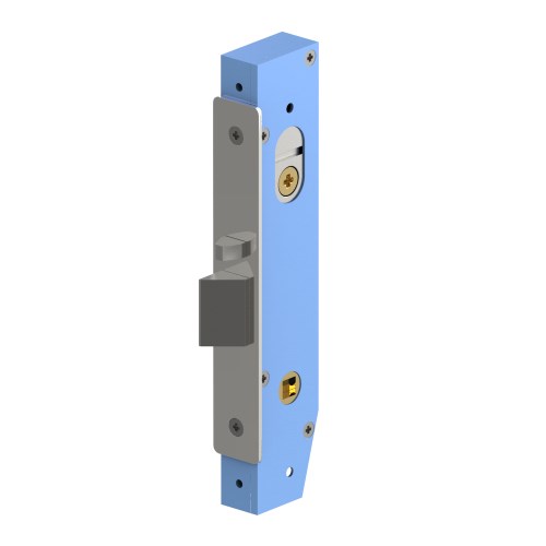 Mortice Lock Case, Narrow Stile 23mm Backset, Fire Rated in Polished Stainless