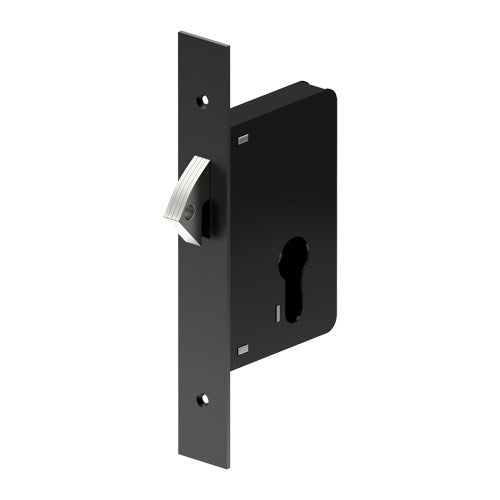 Euro Sliding Door Lock Dead Lock - 45mm Backset in Black