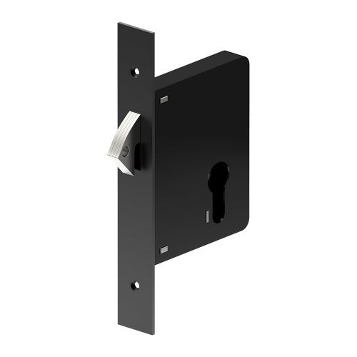 Euro Sliding Door Lock Dead Lock - 60mm Backset in Black