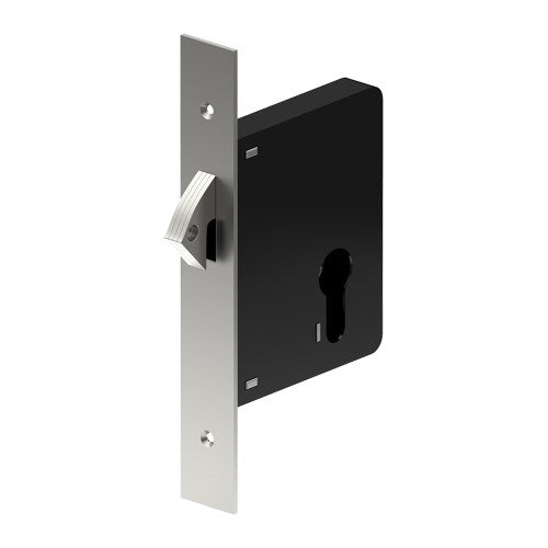 Euro Sliding Door Lock Dead Lock - 60mm Backset in Satin Stainless