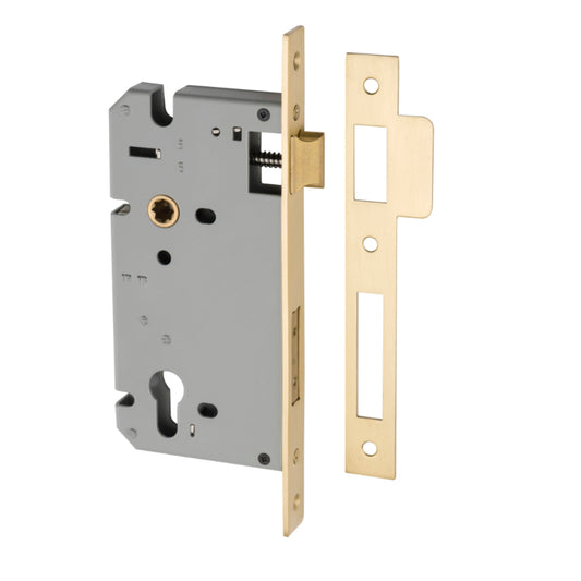 Mortice Lock Euro Brushed Gold PVD CTC85mm Backset 60mm in Brushed Gold PVD