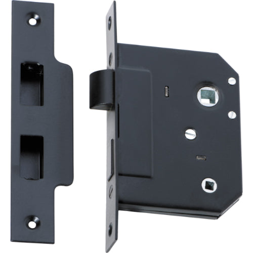 Mortice Lock Privacy Matt Black CTC57mm Backset 57mm in Matt Black